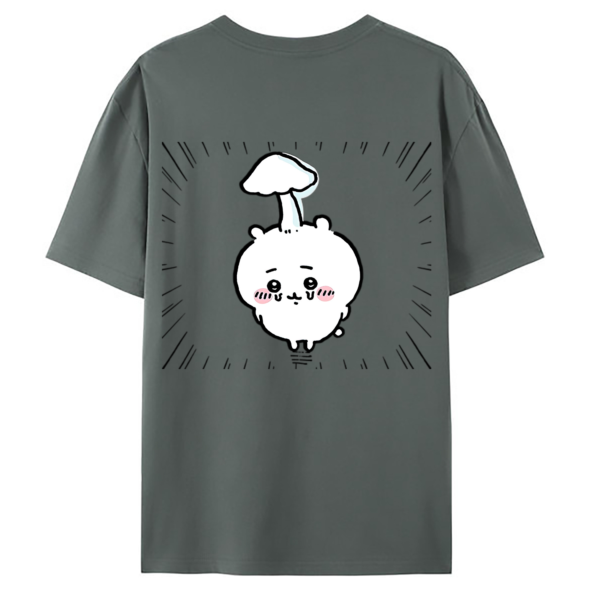 （画像用） ちいかわ ちいかわ Chii-kawa chiikawa 綿100％ メンズ半袖Tシャツ（バックプリント） 通気性